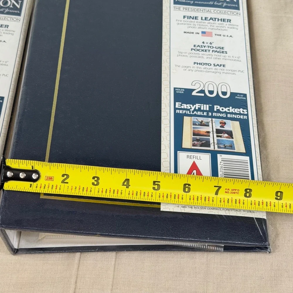 Holson Presidential Collection Navy Bonded Leather 4x6 Photo Album Set of 2